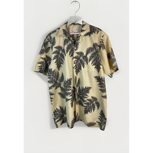 Favant Other - Favant Men's XL Beige Black Fern Short Sleeve Button Up Shirt Designed in Hawaii